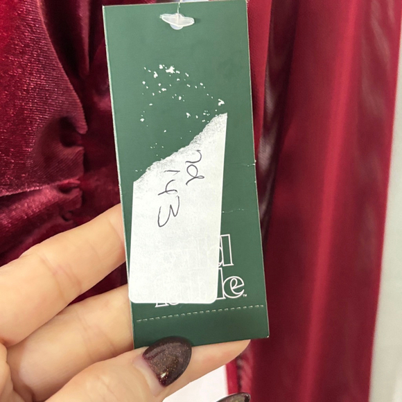 Burgundy Velvet Mesh Top Sheer Long Sleeve Y2K 2000s Goth Fairy Grunge NWT Med - Picture 7 of 9